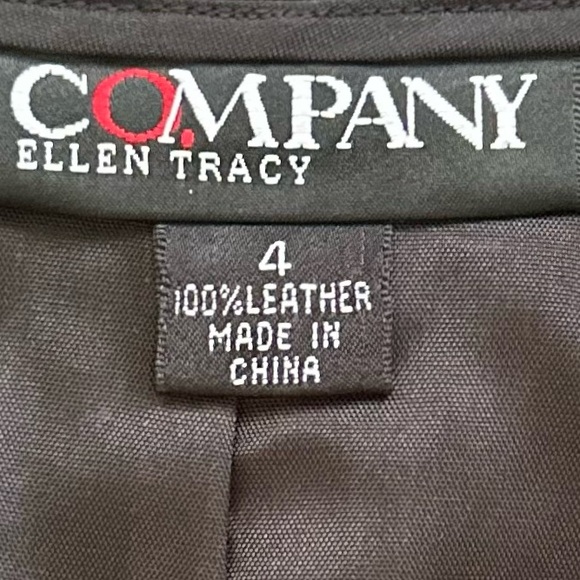 Company Ellen Tracy Black High Waisted Leather Pants Size 4 - Picture 6 of 7